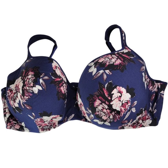 Cacique Other - Cacique Balconette Bra 46DDD 46F Blue Floral